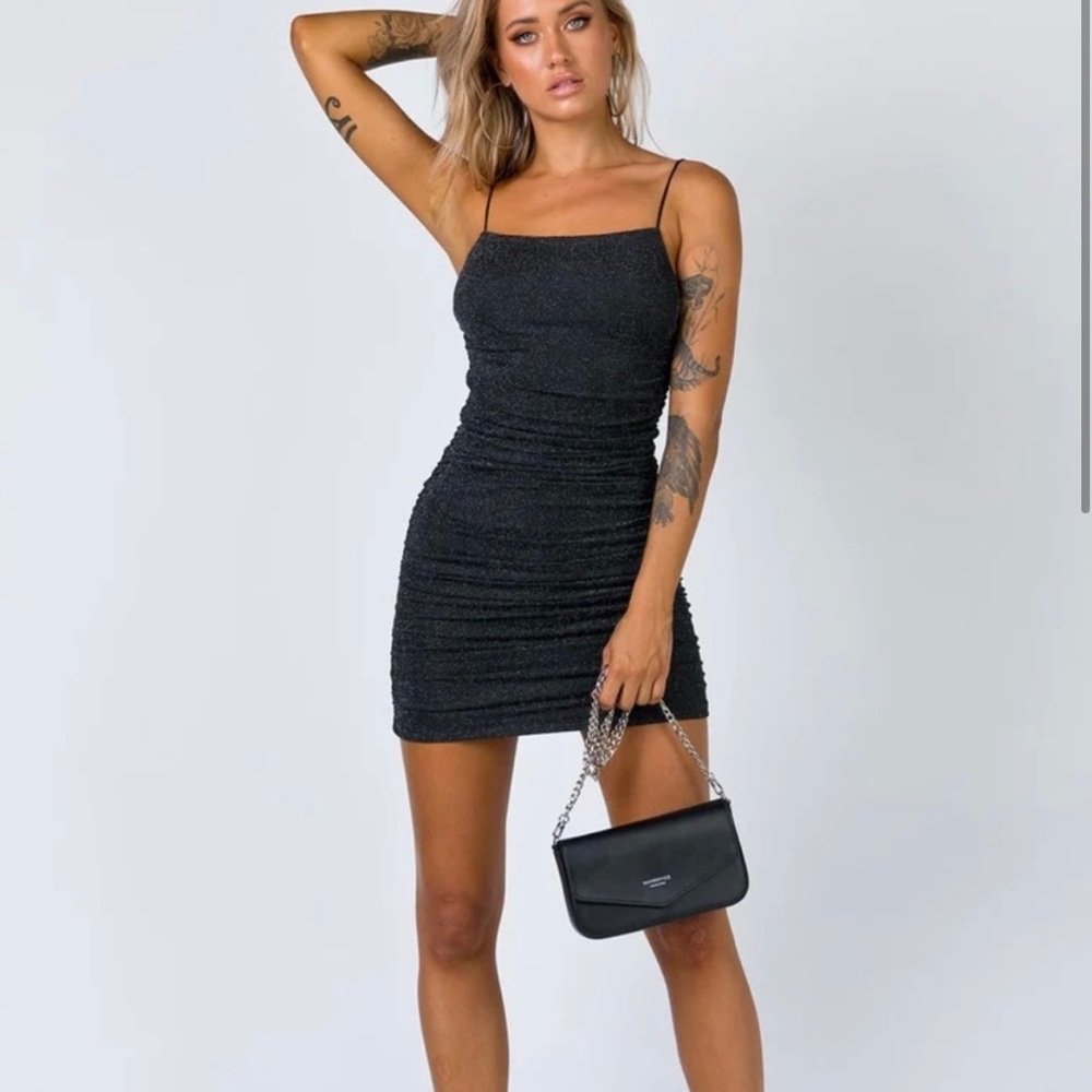 Princess Polly Black Sparkly Bodycon Dress